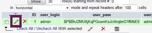 Редактирование логина в phpmyadmin Редактирование логина в phpmyadmin