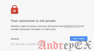 Google Chrome показывает предупреждение о незащищенном соединение