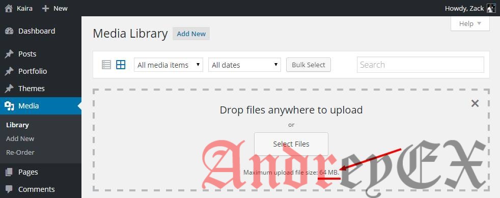 Как увеличить максимальный размер файлов при загрузки в WordPress