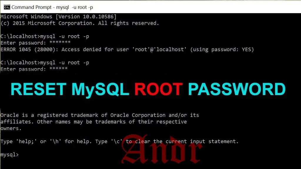 Как cбросить пароль пользователя root в MySQL