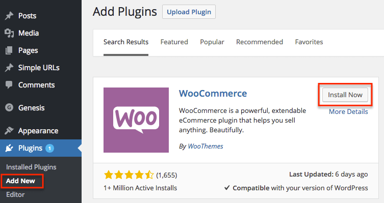 Установка плагина WooCommerce на Ubuntu 16.04 VPS