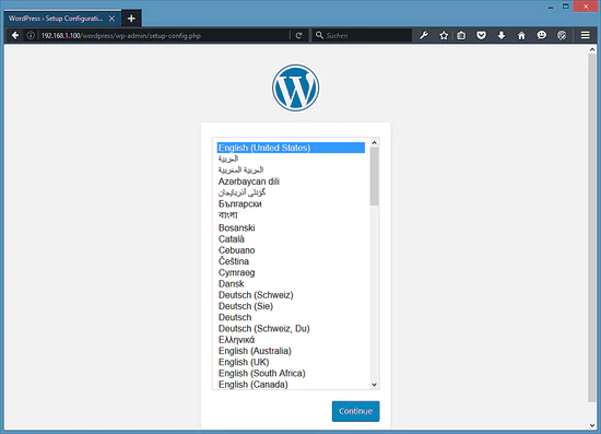 Выберите язык в WordPress