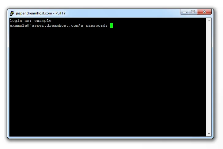 окно терминала, необходимо ввести свой FTP имя пользователя и пароль