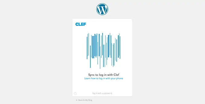 Экран входа в WordPress с помощью Clef