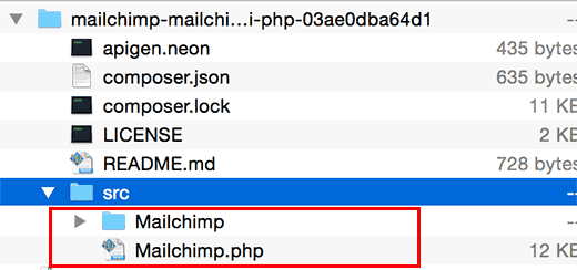 Файлы MailChimp API 