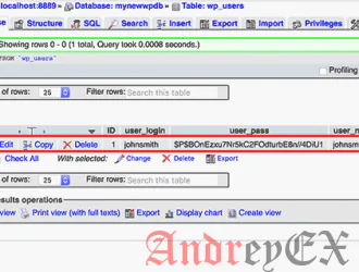 Просмотр таблицы пользователей в БД WordPress