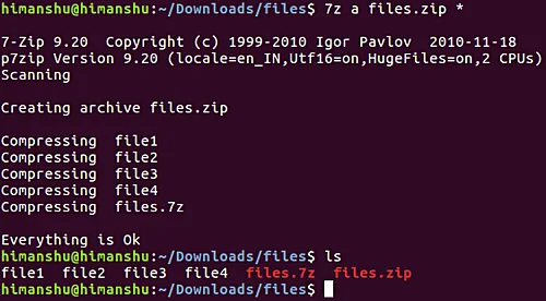 Создать архивный файл с 7zip