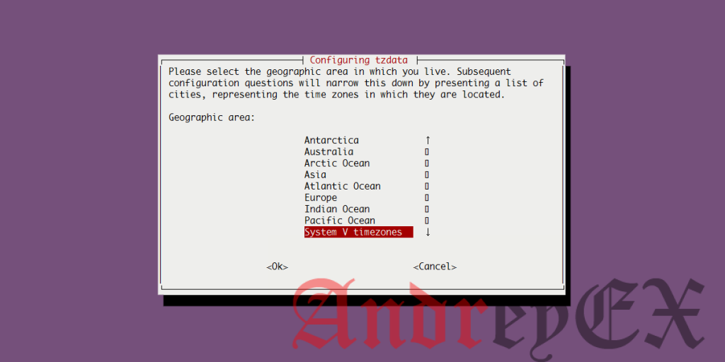Выбор временной зоны в Mail-in-a-Box