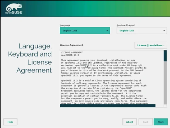 openSUSE. Лицензионное соглашение