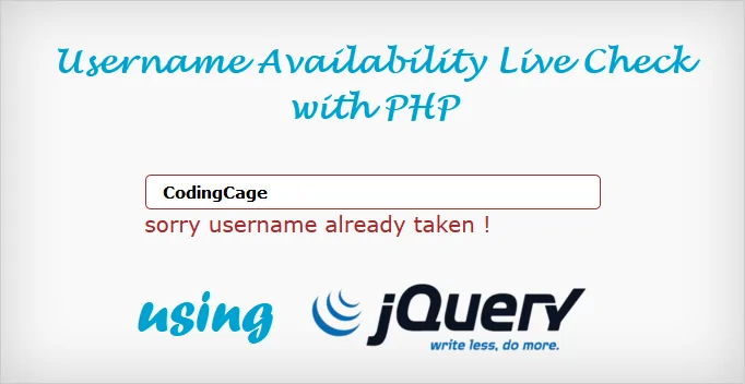 Проверка доступности имени пользователя с помощью JQuery и Ajax