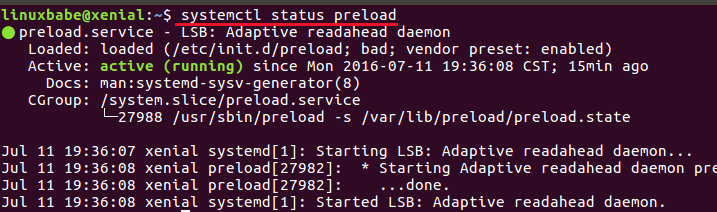 Ускорить Ubuntu с предварительной нагрузкой