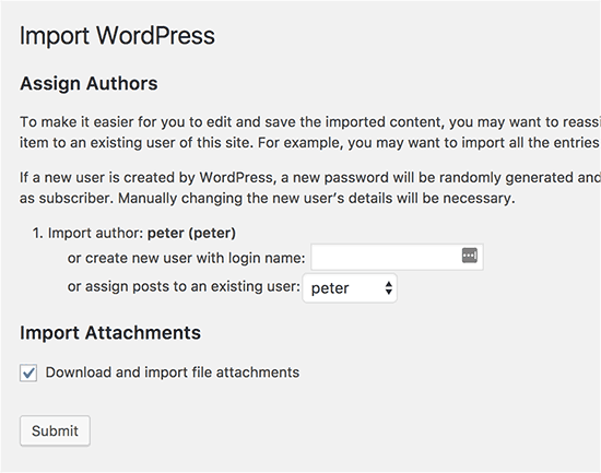 Настройка импорта в WordPress