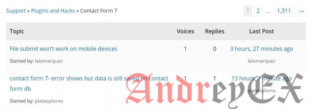 Форум поддержки Контактной формы 7