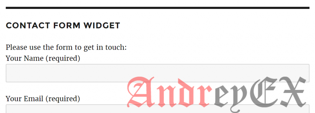 Опубликованная Контактная форма в виджете