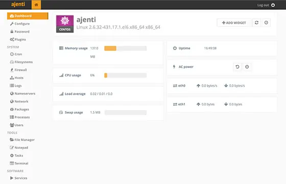 Как установить панель управления Ajenti на Ubuntu 16.04 LTS