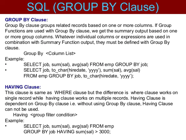 SQL - Group By