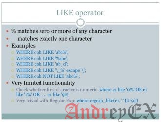 SQL - Класс LIKE