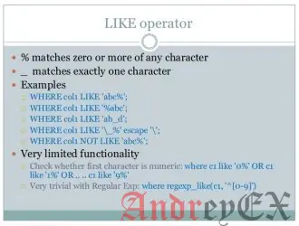 SQL - Класс LIKE