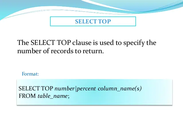 SQL - Класс TOP, LIMIT или ROWNUM