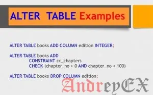 SQL - команда ALTER TABLE