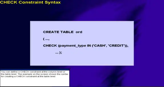 SQL - ограничение CHECK