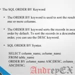 SQL - предложение ORDER BY