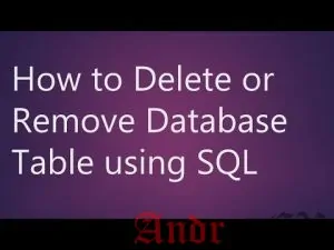 SQL - удаление базы данных