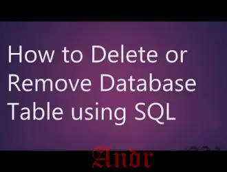 SQL - удаление базы данных