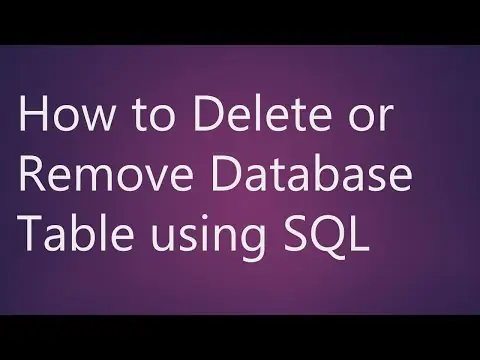 SQL - удаление базы данных
