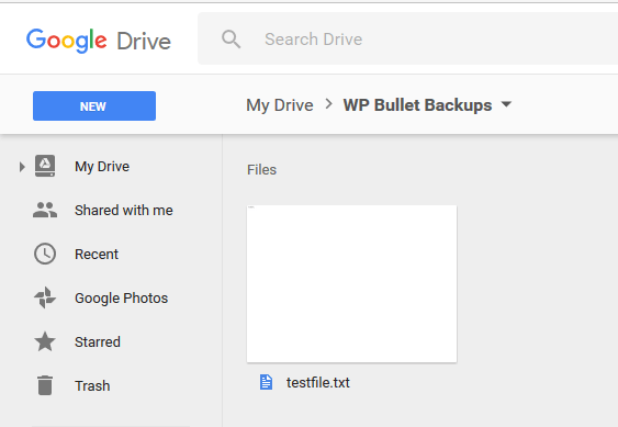 Созданный файл на GDrive