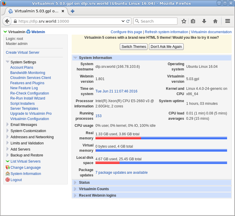 Как установить Virtualmin на VPS Linux