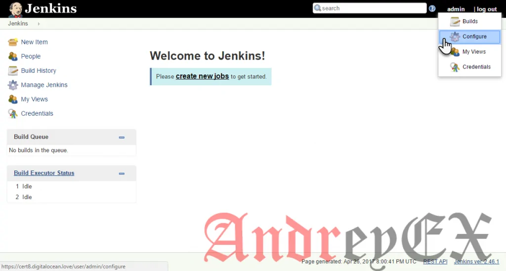 Перейдите к странице администратора пароля Jenkins
