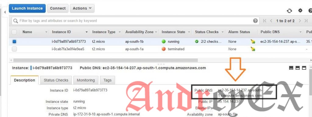 Создать свободный сервер на AWS