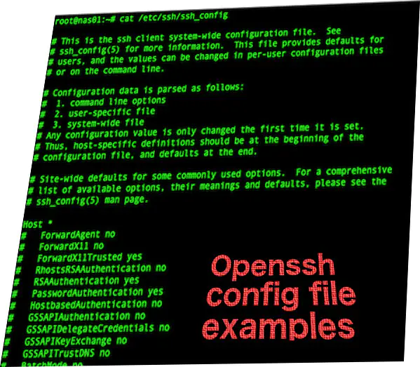 Примеры файлов конфигурации в OpenSSH