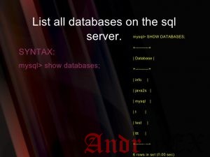 Как перечислить все базы данных в MySQL