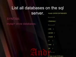 Как перечислить все базы данных в MySQL