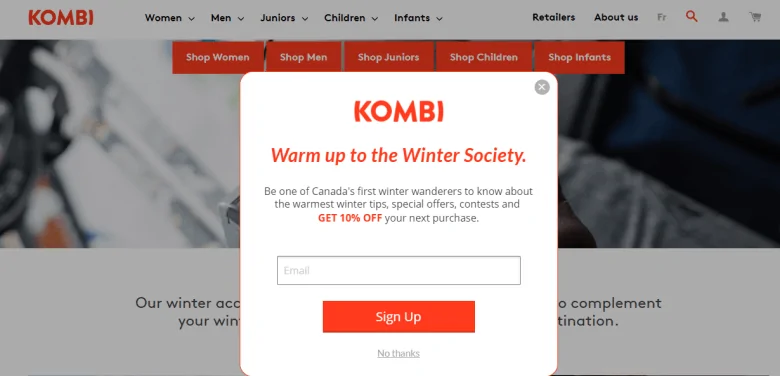 Веб-дизайн сайта электронной коммерции Kombi