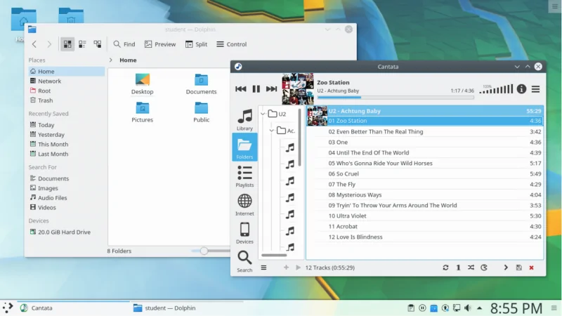 Kubuntu с плазмой KDE.
