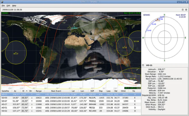 Gpredict - приложение для спутникового слежения