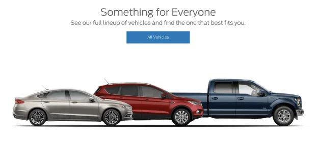 Ford.com - хороший пример веб-сайта, который напрямую обращается к его посетителям. Посетитель всегда является предметом их написания.