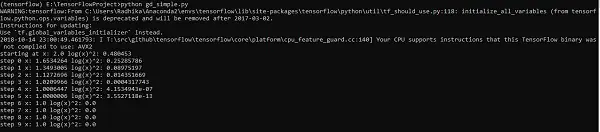 TensorFlow - Оптимизация градиентного спуска