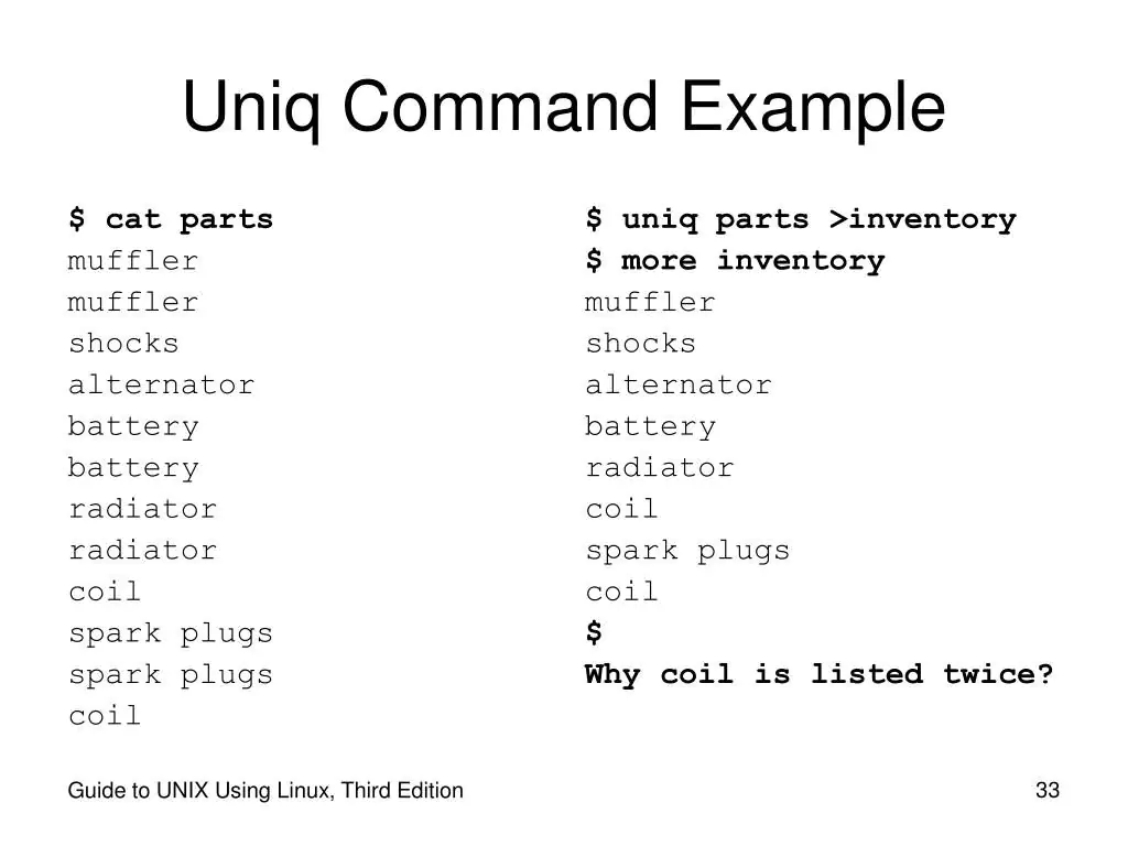 Команда Uniq в Linux с примерами