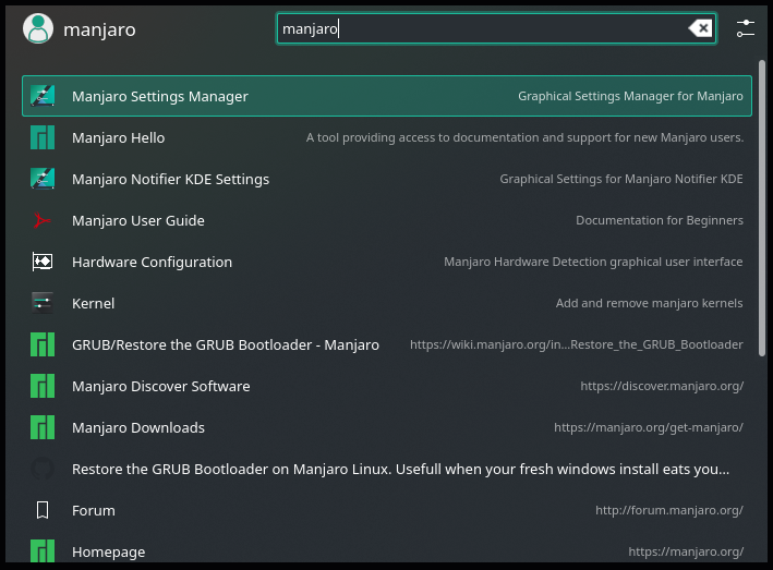 Settings management. Grub os prober enable Manjaro.