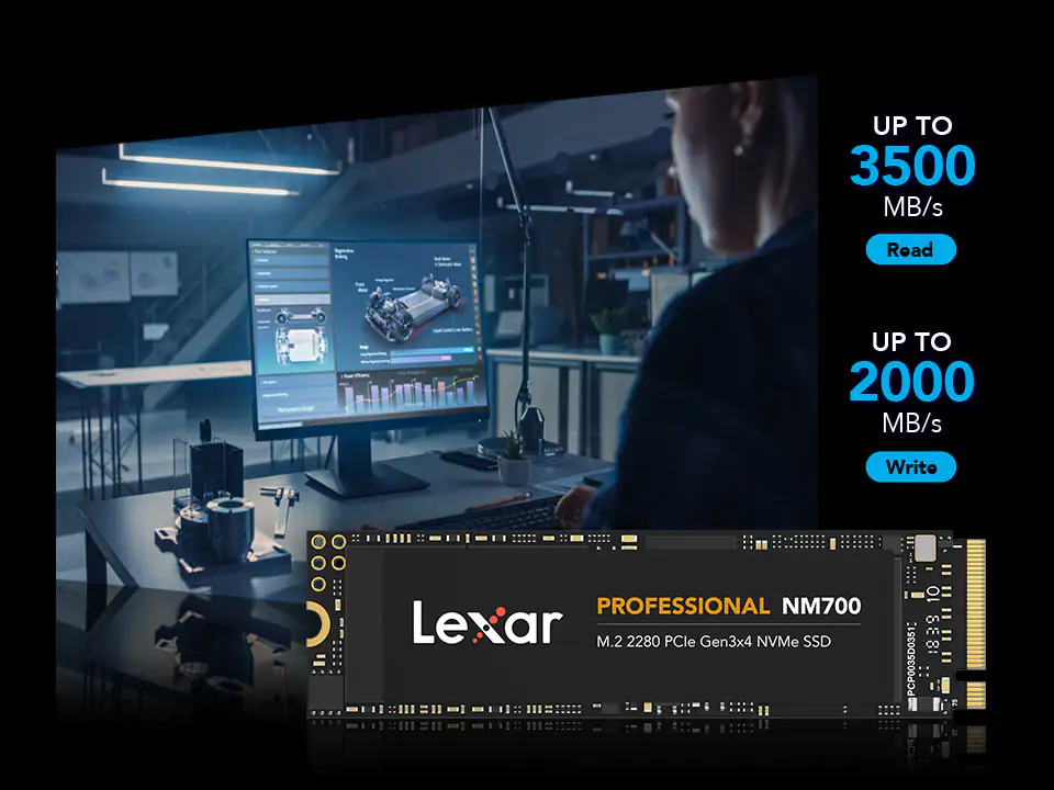 Твердотельные накопители Lexar Professional NM800 обеспечивают скорость чтения до 7400 МБ/с.