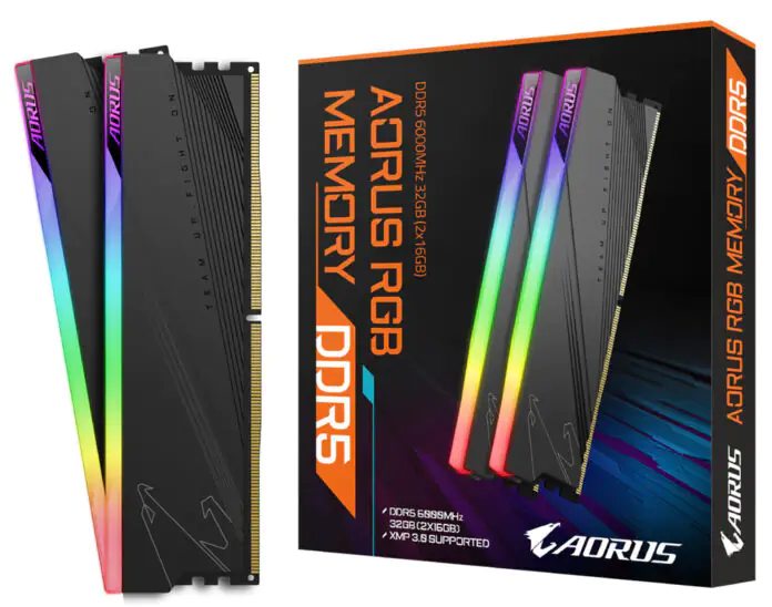 Gigabyte Aorus ослепляет памятью DDR5-6000 RGB