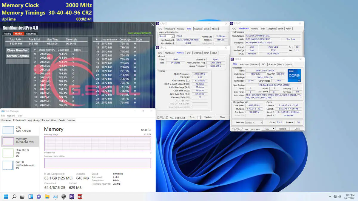 G.Skill анонсирует комплект памяти DDR5-6000 CL30 64 ГБ