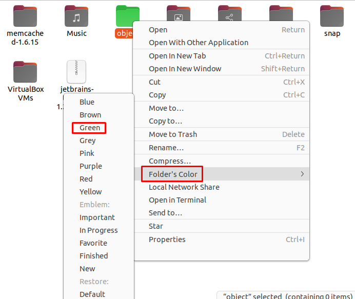 Как изменить цвет папки в Ubuntu 22.04