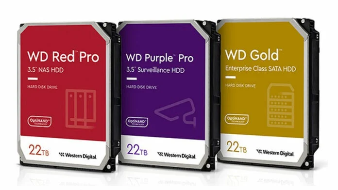 WD начинает поставки жестких дисков Red Pro, Purple Pro и Gold емкостью 22 ТБ