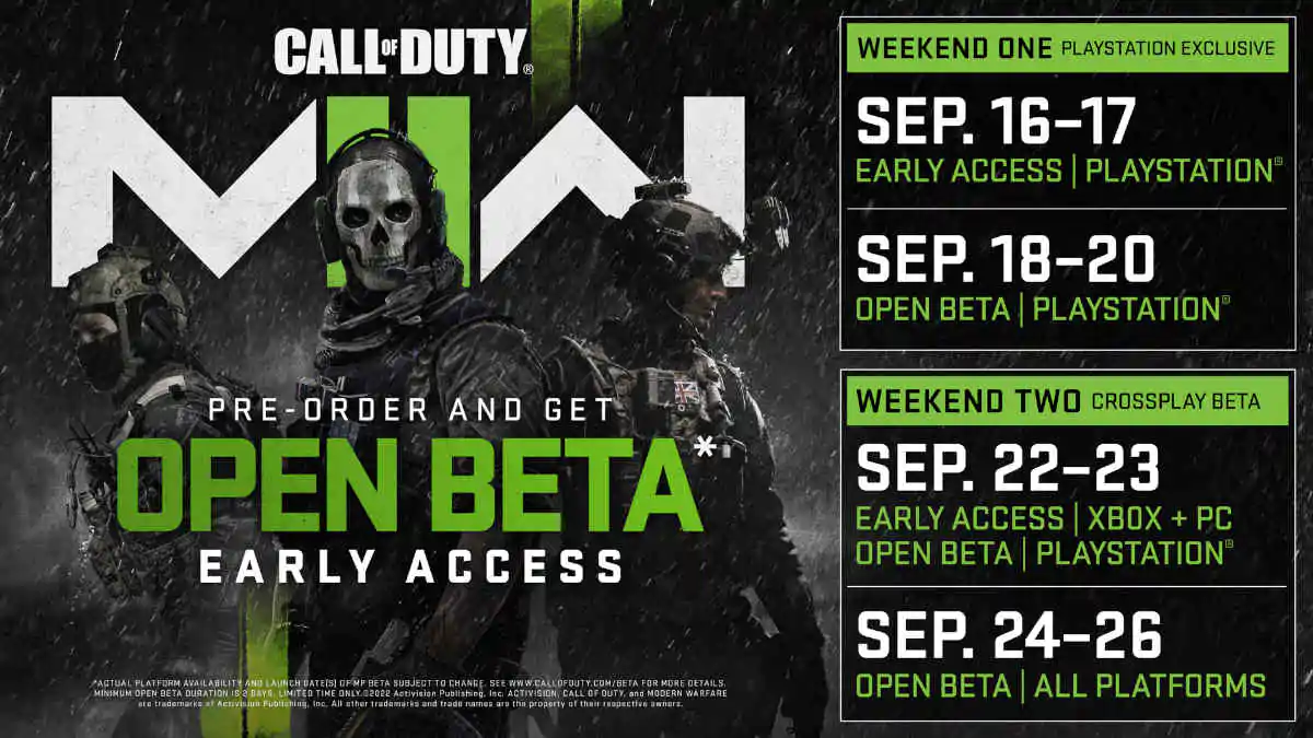 Call of Duty: MW2 Следующее событие приближается, даты выхода бета-версии известны