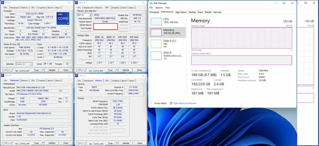 MSI теперь поддерживает 192 ГБ оперативной памяти на материнских платах Intel LGA 1700